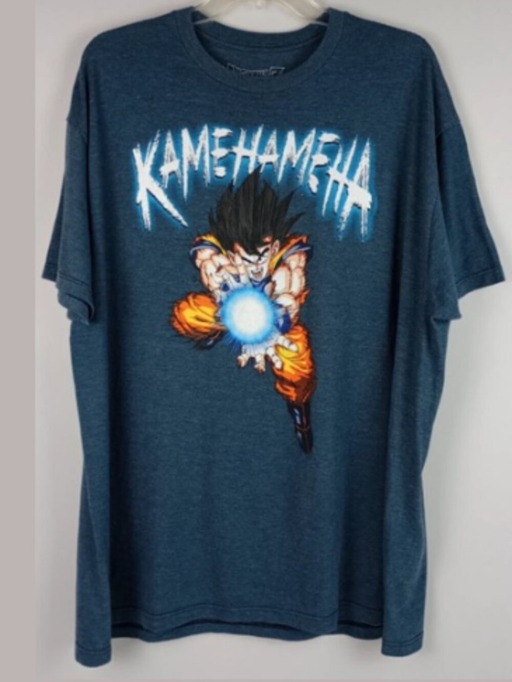Ripple Junction Mens 2X Blue Dragonball Z Son Goku Kamehameha Graphic‎ Tshirt